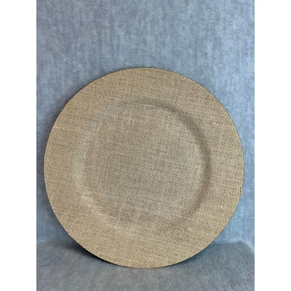 Pier 1‎ Imports Burlap Charger Plates Set of 3 Decorative Rustic Table Setting