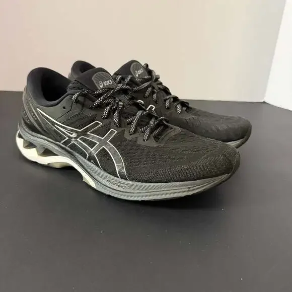 Asics GelKayano 27 Womens Running Shoes Black Silver Athletic Sneakers Size 10.5