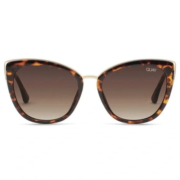 QUAY Honey Sunglasses Tortoise Gold Frame Brown Lens RX Ready Cat Eye NWT