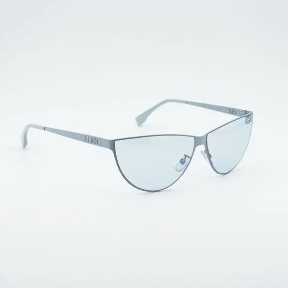 Fendi FE40138U 85V Sunglasses Blue Cat Eye Frame, Blue Lenses