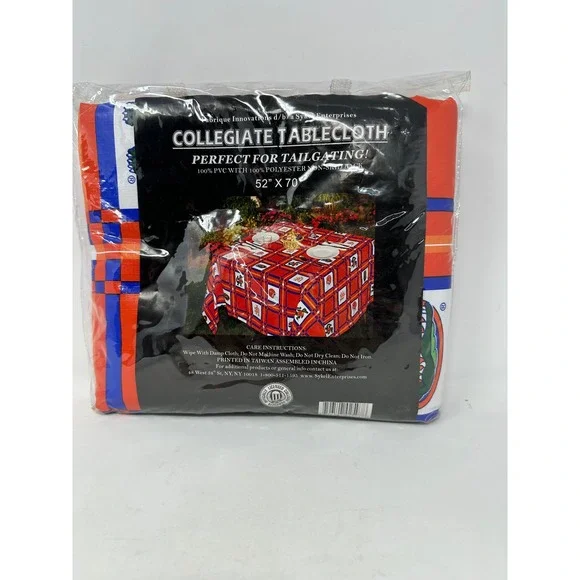 Florida Gators Collegiate Tablecloth Sykel Enterprises 52x70 Orange Blue Plaid