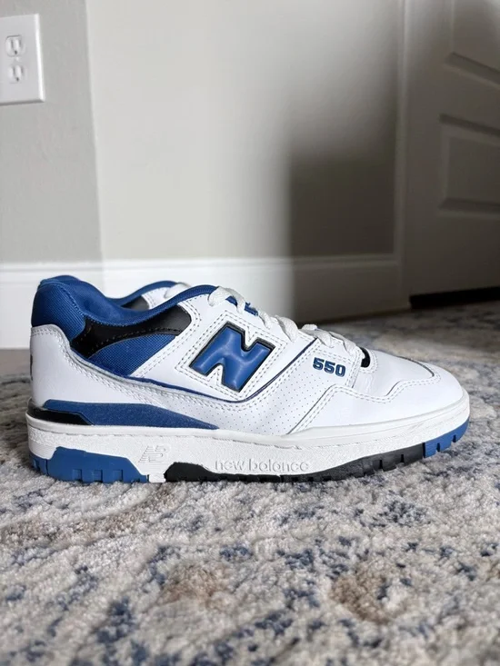 New Balance 550 White Team Royal Blue Sneakers Men 6.5 Women 8