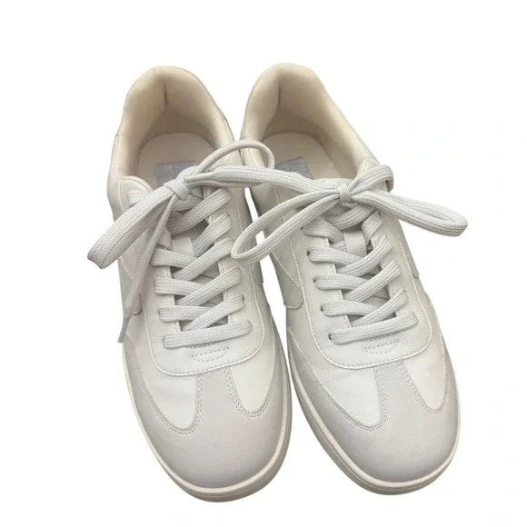 DV Dolce Vita‎ Voyage White Leather Suede Lace Up Sneakers Women's Size 9.5