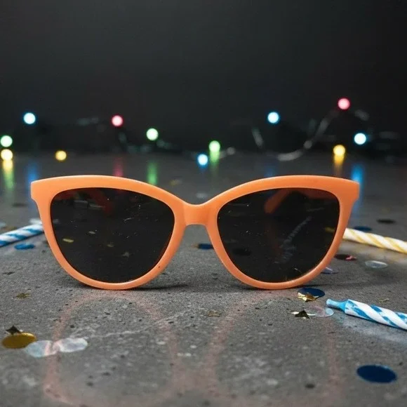 Peach Orange Cat Eye Sunglasses, Retro Vintage Style Tinted Lenses, Women's