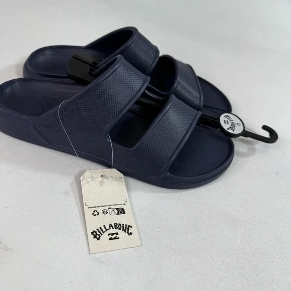 Billabong Helios Cush Sandals Mens Size 9 Blue Double Strap Comfort Slide Shoes