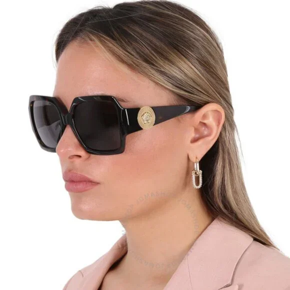 NEW VERSACE VE4453 108/87 HAVANA GRAY SQUARE WOMEN SUNGLASSES VERSACE