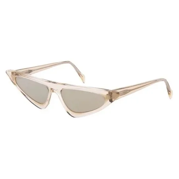 New Andy Wolf Alexandria Cat Eye mirrored sunglasses lite beige/gold w/box