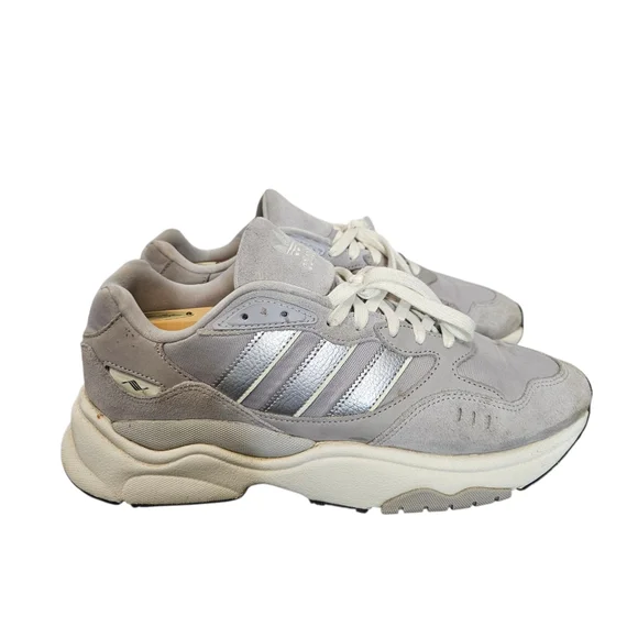 ADIDAS RETROPY F90 Suede  Grey Two/ Silver Metallic Sneaker HP6368 Mens Size 11