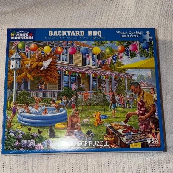 White Mountain Vibrant Backyard BBQ Puzzle NEW