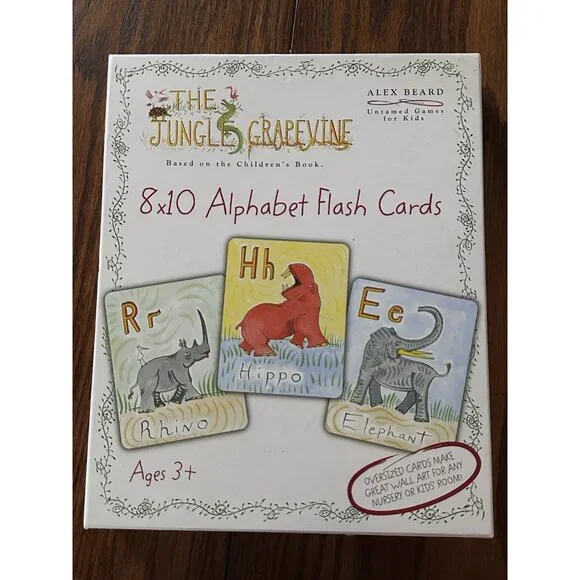 8x10 Alphabet‎ Flash Cards Based On The Jungle Grapevine Alex Beard Animal Large
