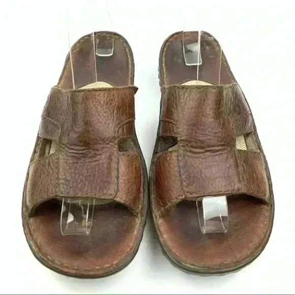 Born mens sandals sz 9 50 brown leather slip on