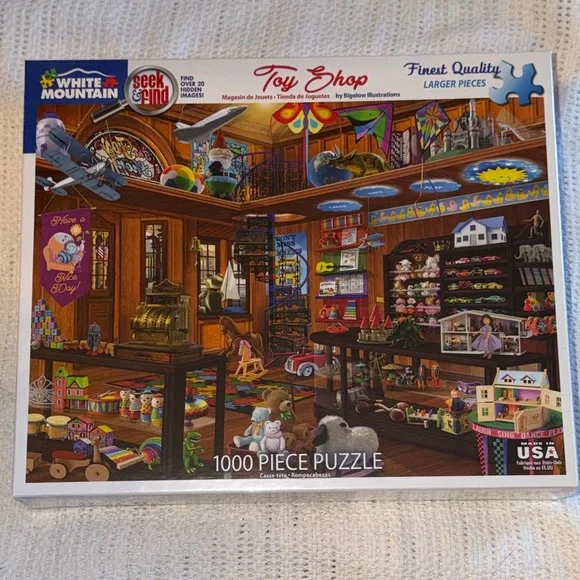 White Mountain Toy Shop Puzzle with Vibrant Colors
