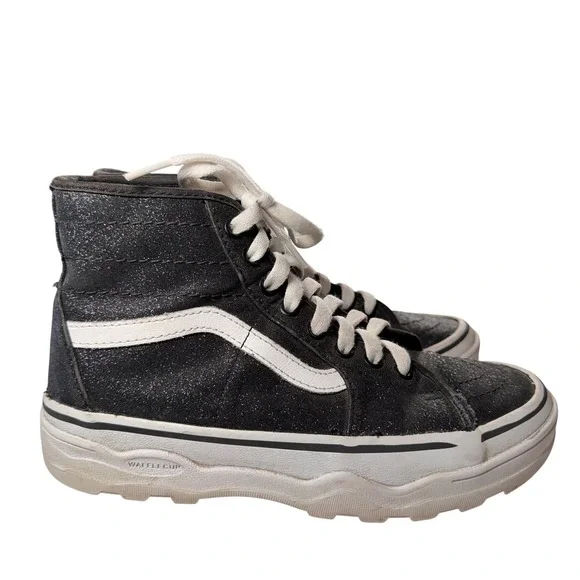 Vans Sk8 Hi Glitter Sparkle Platform Sneakers Women's Size 7 Ultracush Wafflecup