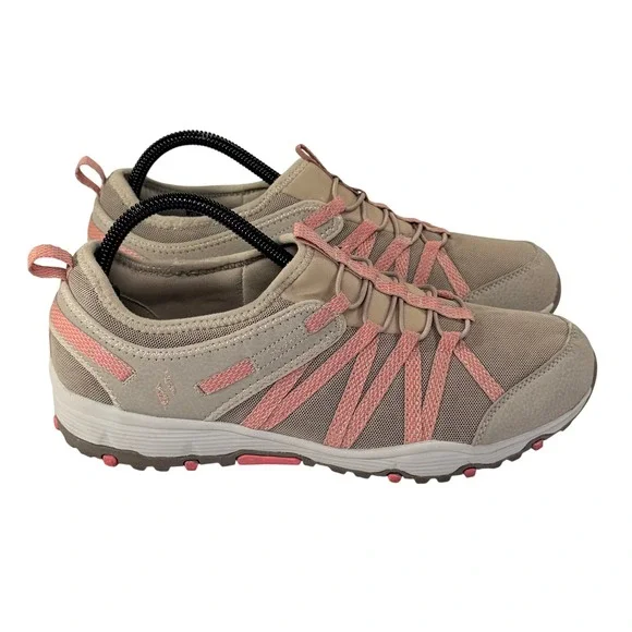 Skechers Seager Hiker Shoes Womens 10 Taupe Pink Bungee Athleisure Trail Slip On