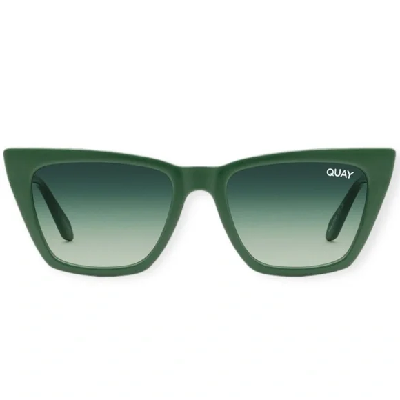 QUAY Call The Shots Sunglasses Monstera Green Frame Green Gradient Lens NWT