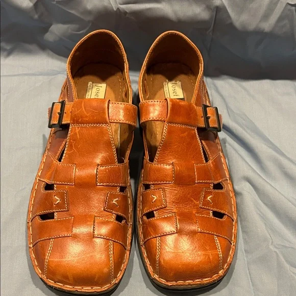 Men's Josef Seibel Tan Leather Sandals