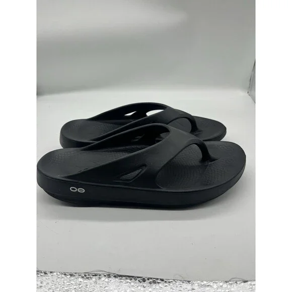 OOFOS OOriginal Black Thong Sandals Flip Flops Recovery Men's Size 9 Womens 11