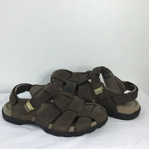 Teva Mens Hammer Leather Weave Fisherman Sandals Size 11 GREAT Pre-Owned