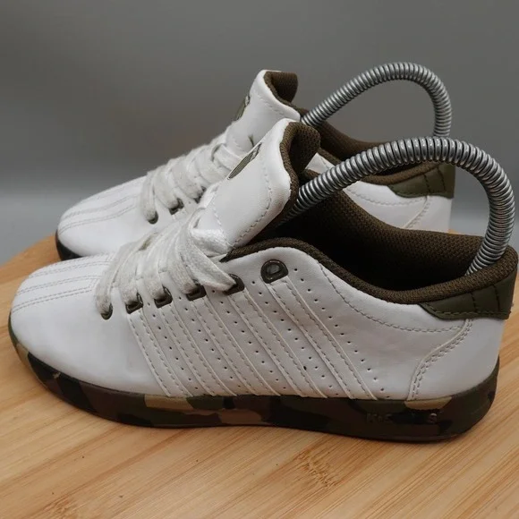 K-Swiss Boys/Mens Size 3.5 Womens 5‎ Court Style White Camo Shoes Low Top
