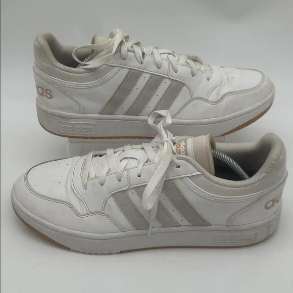 adidas HOOPS 3.0 BASKETBALL LOW Footwear White Metal-Gray Mens Size 11.0