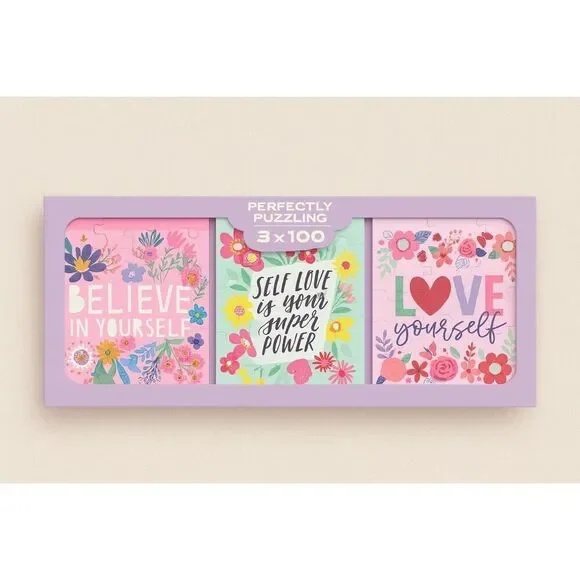 Positive Affirmations Puzzle Set 3-Pack – 100 Pc Each