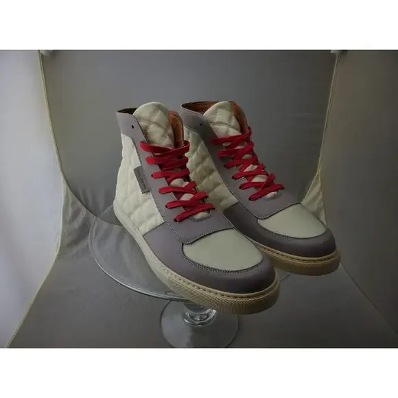Marc Jacob Mens Size US 11 White Quilted Hi Top Lace up Sneakers Trainers