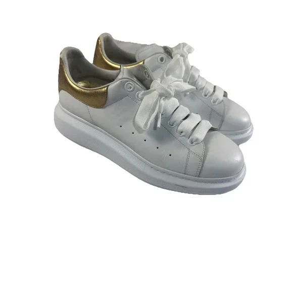 Alexander McQueen Sneaker White And Gold EU Size 44 US 10.5/11 New Shoe Laces