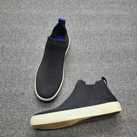 Rothy’s Slip On Sneakers Womens 8.5 Black Knit Blue Insole Casual Shoes