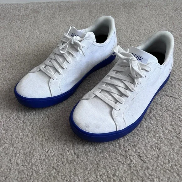 Kizik Irvine Canvas Hands-Free Sneakers‎ White Cobalt Blue Mens 7.5 Womens 9