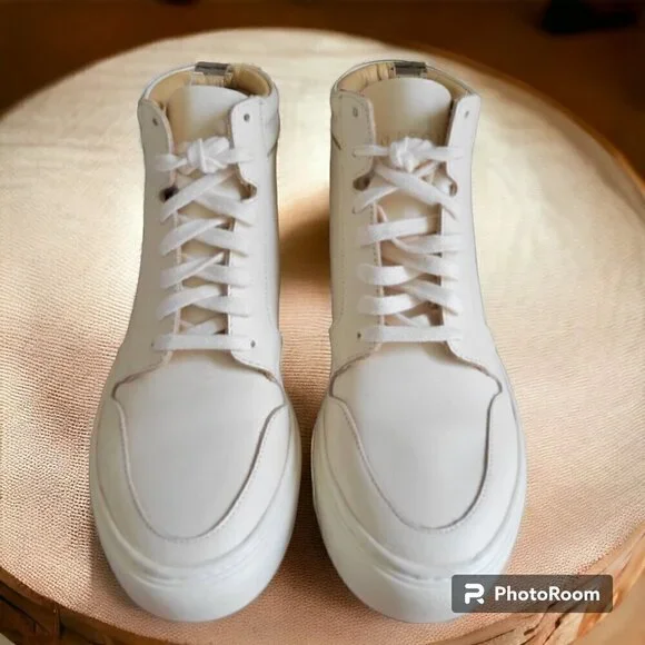 NISOLO  - Everyday Mid Top  Bone Leather‎ Womens  Sneaker- SZ 7