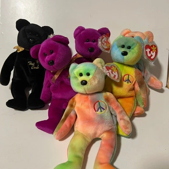 Ty Beanie Babies Bear Lot of‎ 6 Peace Millennium The End 90s Y2K retired