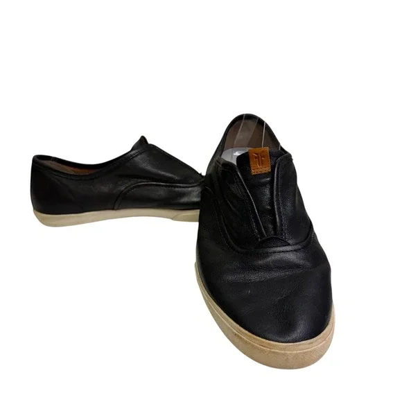FRYE Women's‎ Black Leather Slip On Sneakers Shoes Size 9.5