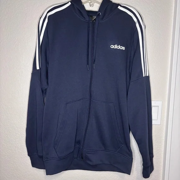 Adidas Men's Zip-Up Climalite‎ Navy Hoodie