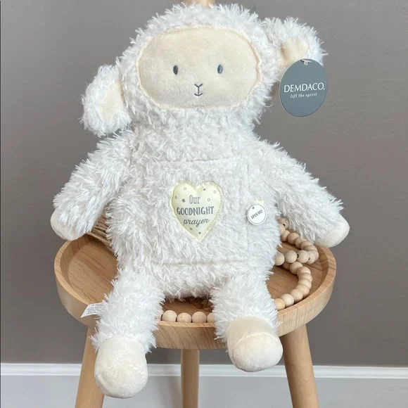 NWT Demdaco Cream Plush Lamb 