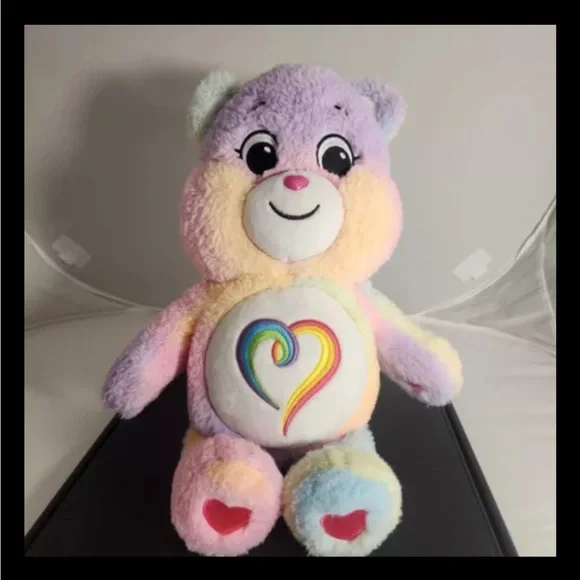 Care Bear Stuffed Plush Tie Dye Unlock The Fun Togetherness 14” Bear