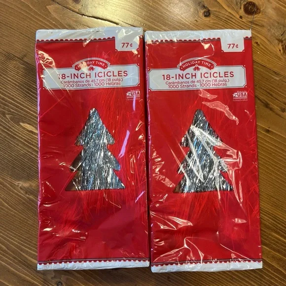 Holiday Time Christmas‎ Tree Tinsel Icicles 1000 Strands 18