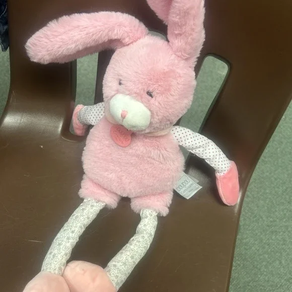 DOUDOU D&C  PARIS FRANCE PINK BUNNY RABBIT PLUSH 14