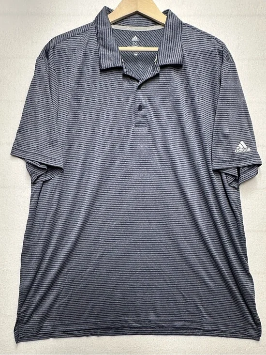 Adidas Golf Polo 2XL • Gray Stripe • Performance Climalite Shirt