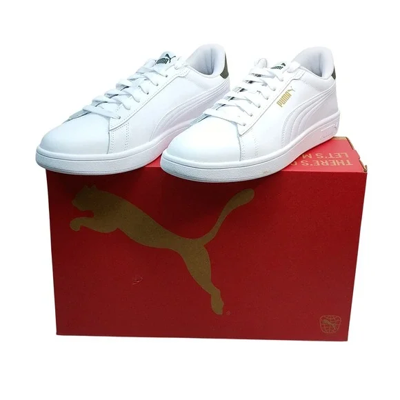 Puma Ace Court Shoe Men Size 12 White Synthetic Leather Sneakers 406570 01