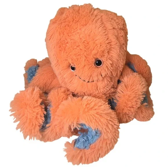 Octopus Plush Manhattan Toy Co Sourpuss Aqua Orange Tentacles Stuffed Animal 12