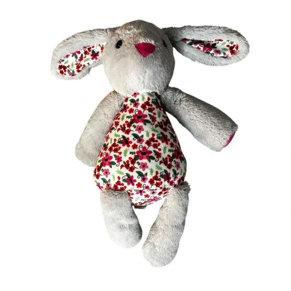 Scentsy Buddy Rosaline‎ Bunny Gray Rabbit Plush Stuffed Animal Floral Baby Girl