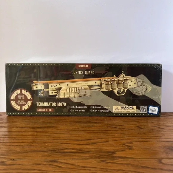 ROKR Justice Guard Terminator M870 3D Wooden Puzzle Rubber Band‎ New Sealed