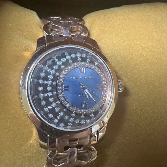 Gold and Blue Crystal‎ Embellished Watch