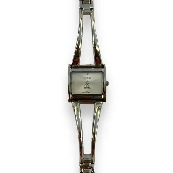 Vintage 90s TERNER Ladies Silver Wristwatch