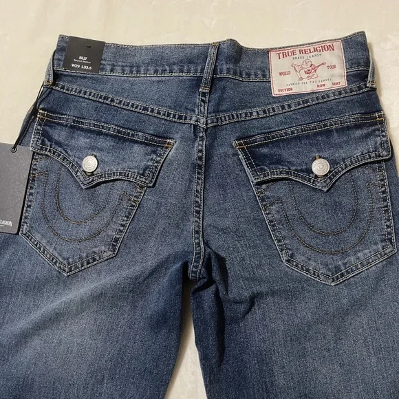 True Religion Billy SN Flap Relaxed Bootcut Jeans Mens Size 29 (30 x 33.5) Denim