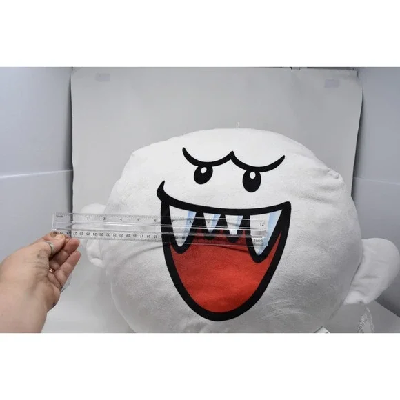 Super Mario Boo Ghost Plush Pillow Nintendo White Ghost Cushion Large 12
