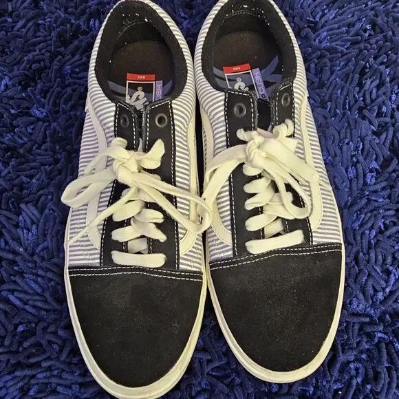 Mens Old Skool BMX  Black/Blue Classic Van's Sneakers Size 11 Skater Preppy S089