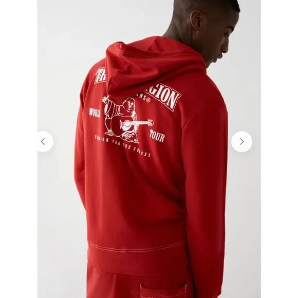 True Religion Buddha Zip Hoodie Red Men’s XL