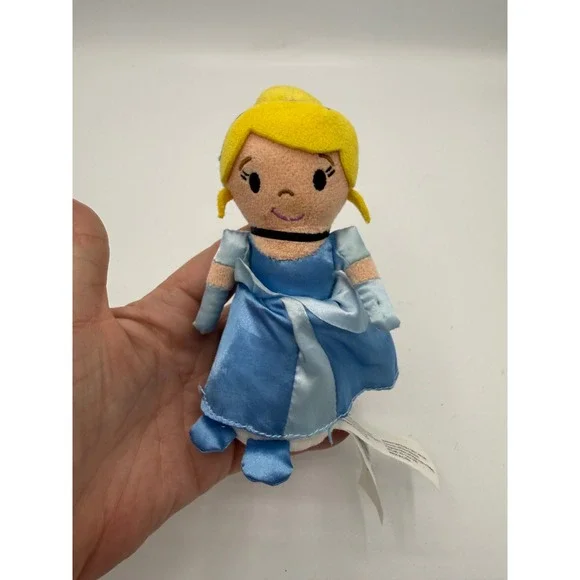 Disney Princess Cinderella Small Plush Doll Just Play Blue Satin Dress 5 Inch