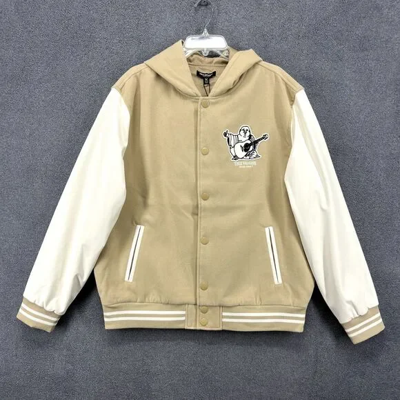 True Religion Jacket Men’s XL Buddha Logo Two Tone Varsity Letterman‎